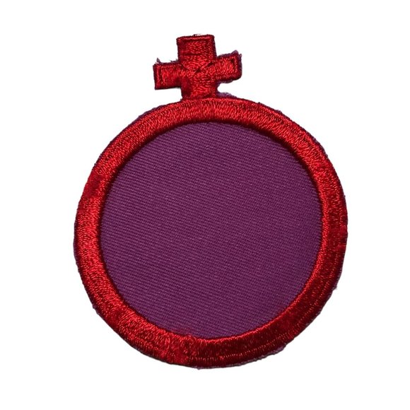 Vintage Rumper Stitcher Female Hippie Patch Red Purple 3"x3.5"  Hallmark Pocket - Picture 7 of 10